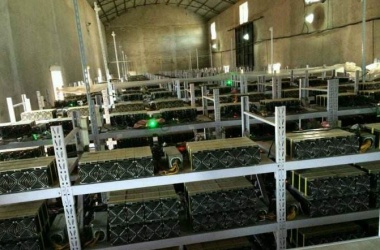 Modern UK-based cryptocurrency mining farm with advanced cooling systems