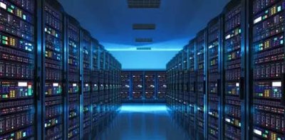 A sprawling mining farm with rows of Bitcoin ASIC miners cooling stacks