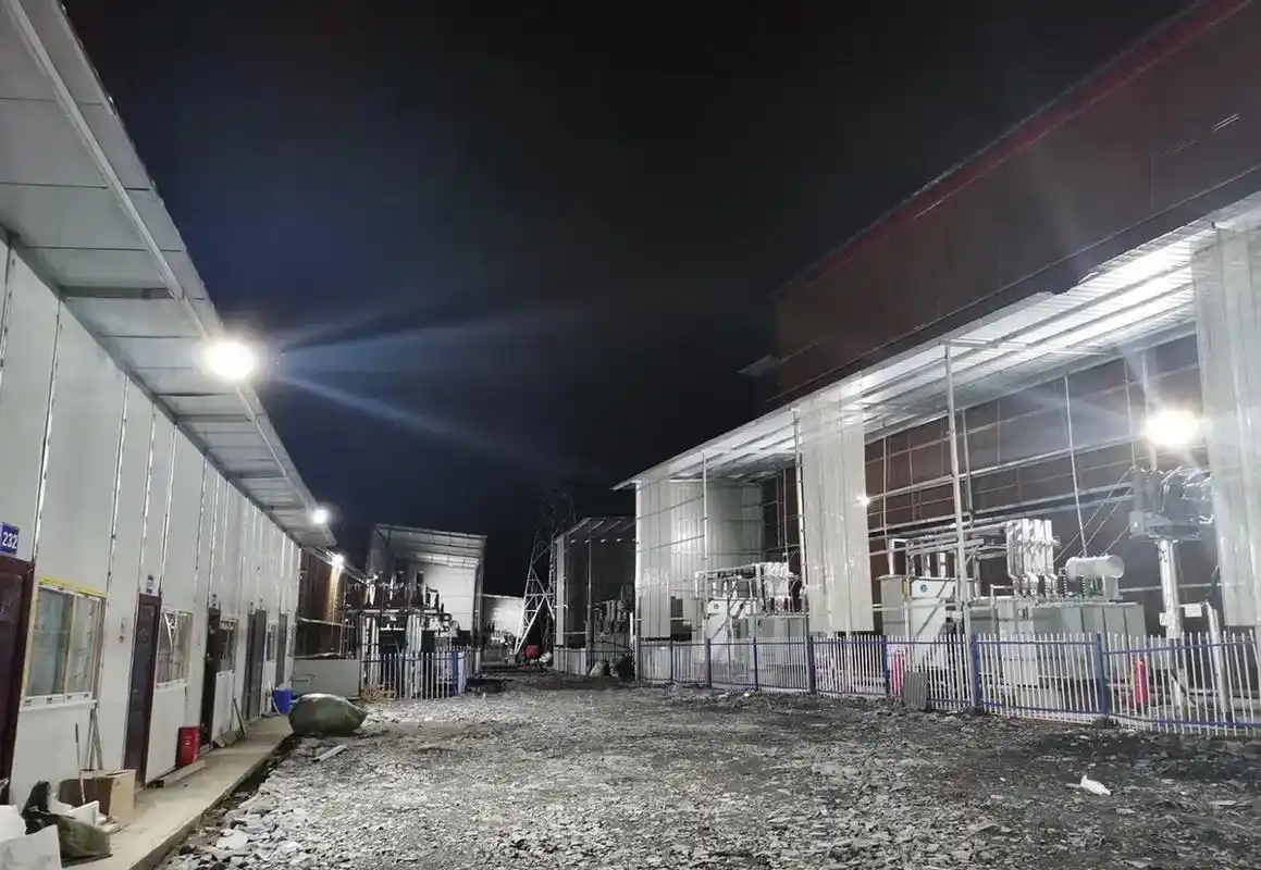 An expansive mining farm filled with Bitcoin miners operating under optimal conditions