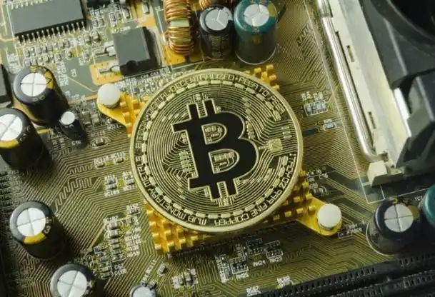 A sprawling Bitcoin mining farm bustling with activity